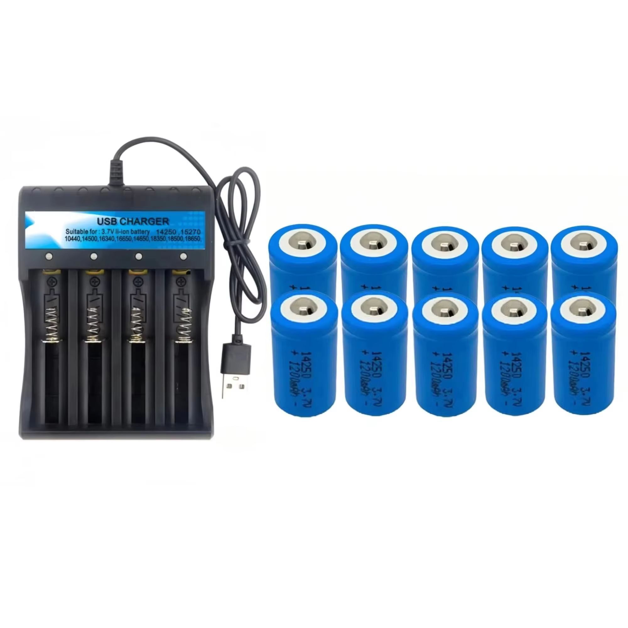 Quick Vape - 10PCS 빠른 충전 14250 3.7V 1200mAh