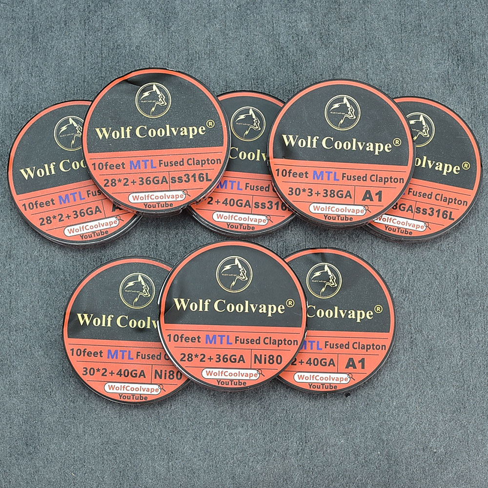 Clapton Wire Pre Built - 10피트 NI80/A1/SS316L MTL 융합 클랩튼 저항