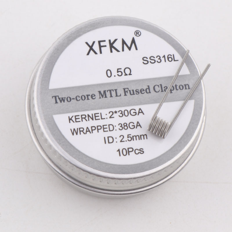 Clapton Wire Pre Built - 새로운 XFKM 10 개/상자 NI80/A1/SS316L MTL