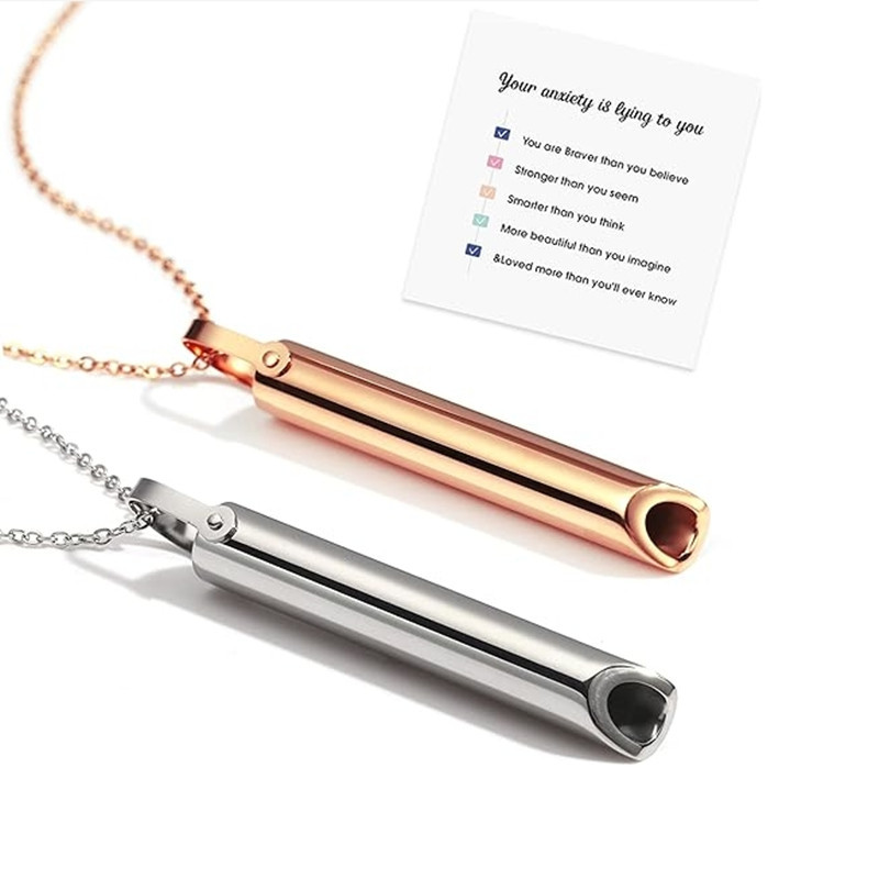 불안 완화를위한 스테인레스 스틸 휘파람 목걸이 안티 베 - Vaping Goods 리뷰 및 가격