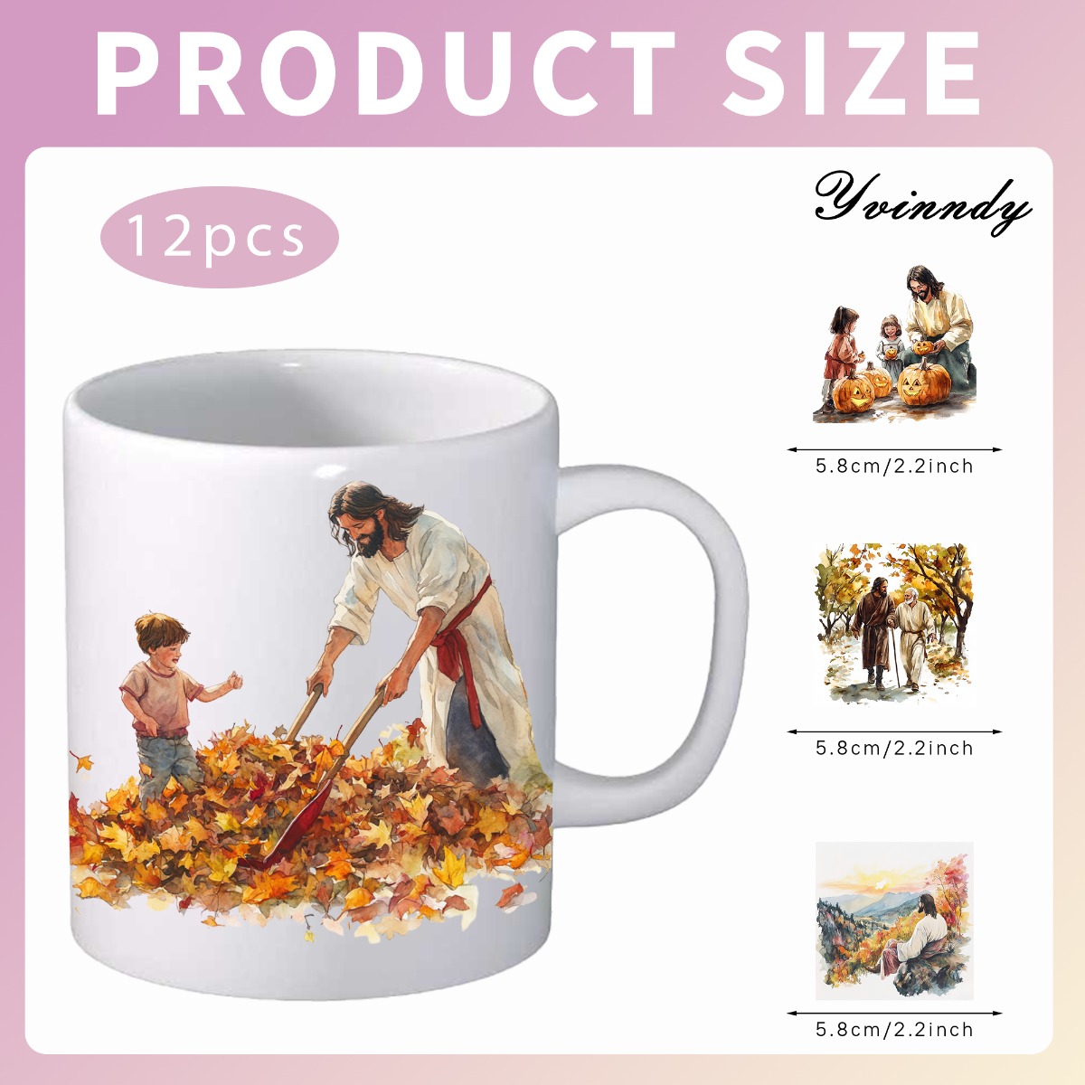 12개/세트 아름다운 가을과 예수 DIY 유리병 포장  - Rdta Tank Glass 리뷰 및 가격