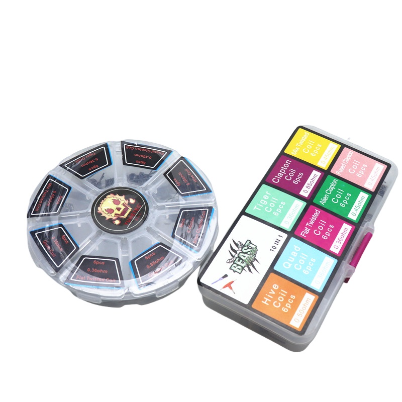 48개/세트 프리빌트 코일 RTA RDA 플랫 트위스트 - Clapton Wire Pre Built 리뷰 및 가격
