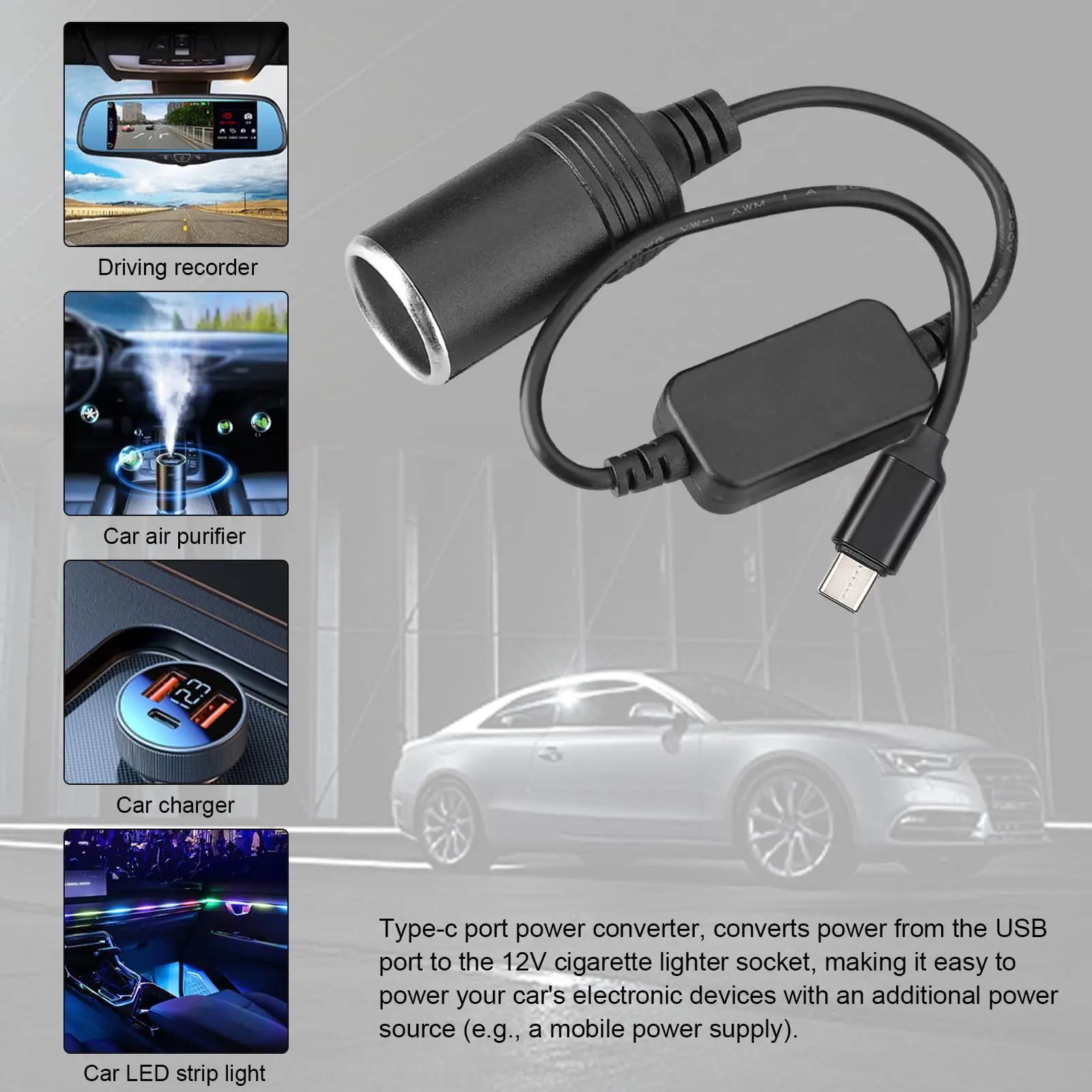 5V ~ 12V 시가 라이터 소켓 유형 C USB 남성 - Vape Accessory 리뷰 및 가격