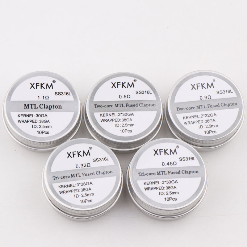 새로운 XFKM 10 개/상자 NI80/A1/SS316 - Clapton Wire Pre Built 리뷰 및 가격