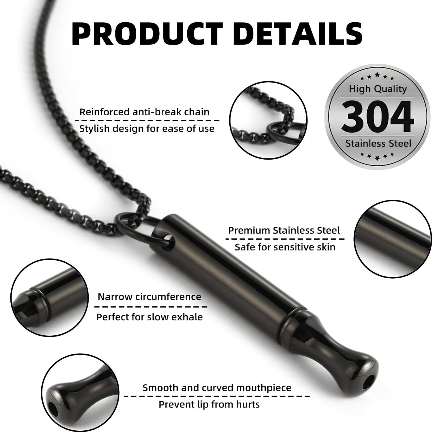 불안 완화를 위한 티타늄 스틸 호흡 목걸이 브레스링크  - Vape Accessory 리뷰 및 가격